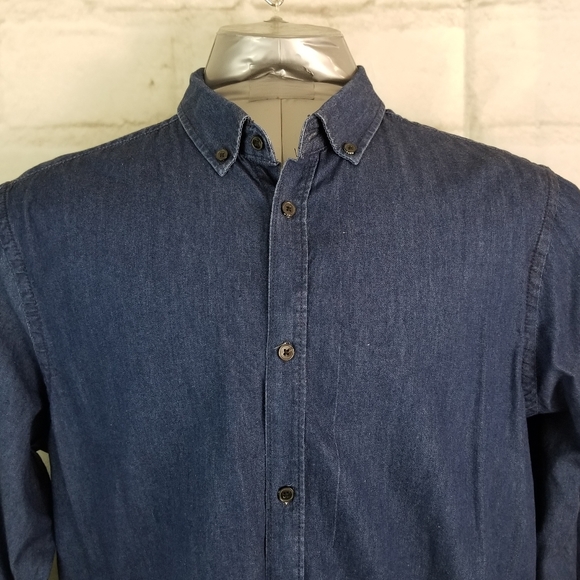 Attitude L Slim-Fit Dark Wash Denim Jean Shirt - Picture 2 of 9